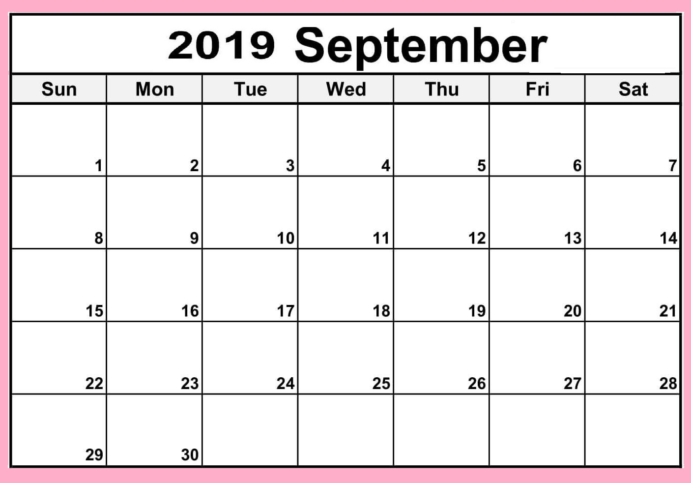 September 2019 Calendar NZ