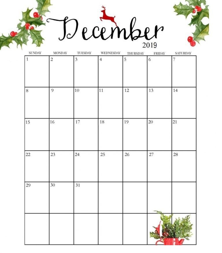 Cute December 2019 Calendar For Kids And Student | Free Printable Calendar