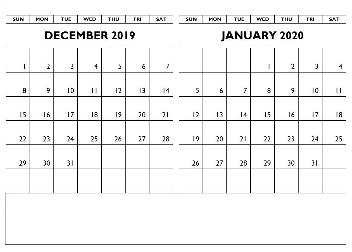 Printable Calendar 2019 December