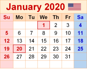 Cute January 2020 Calendar For Classroom Management | Free Printable