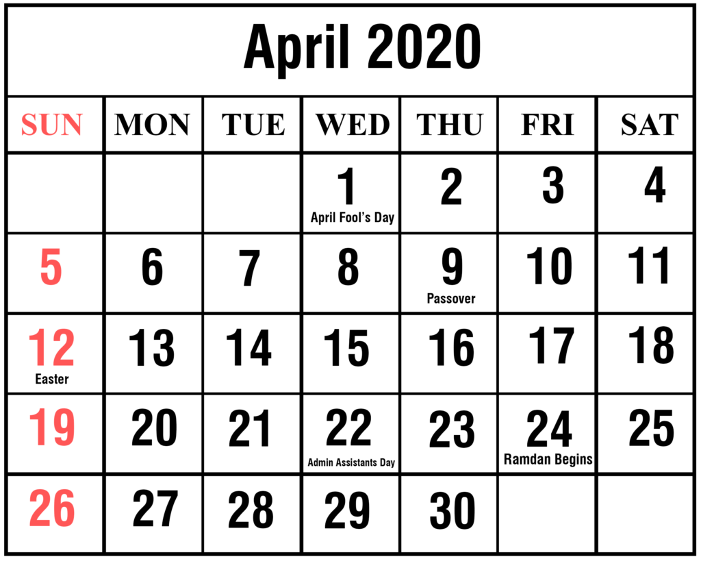 April 2020 Monthly Business Calendar Free Printable Calendar april-2020-monthly-business-calendar-free-printable-calendar