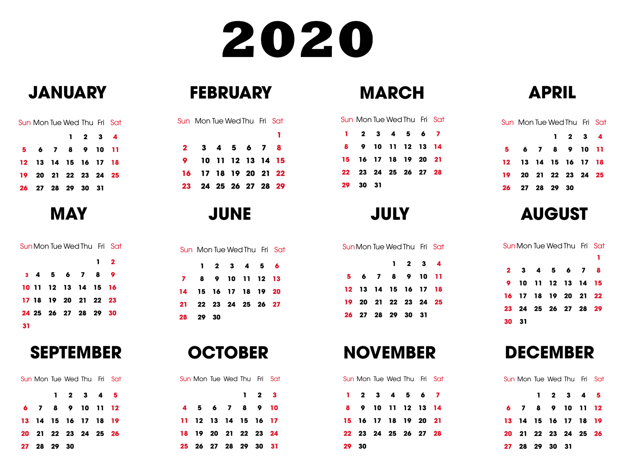 Usa Federal And State 2020 Calendar With Holidays 