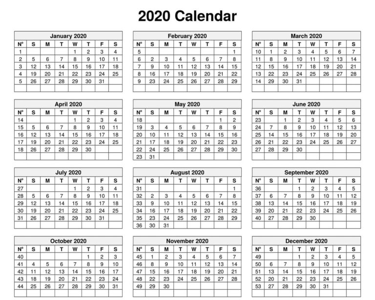 Template Calendar 2020 Planning Daily Activities | Free Printable Calendar