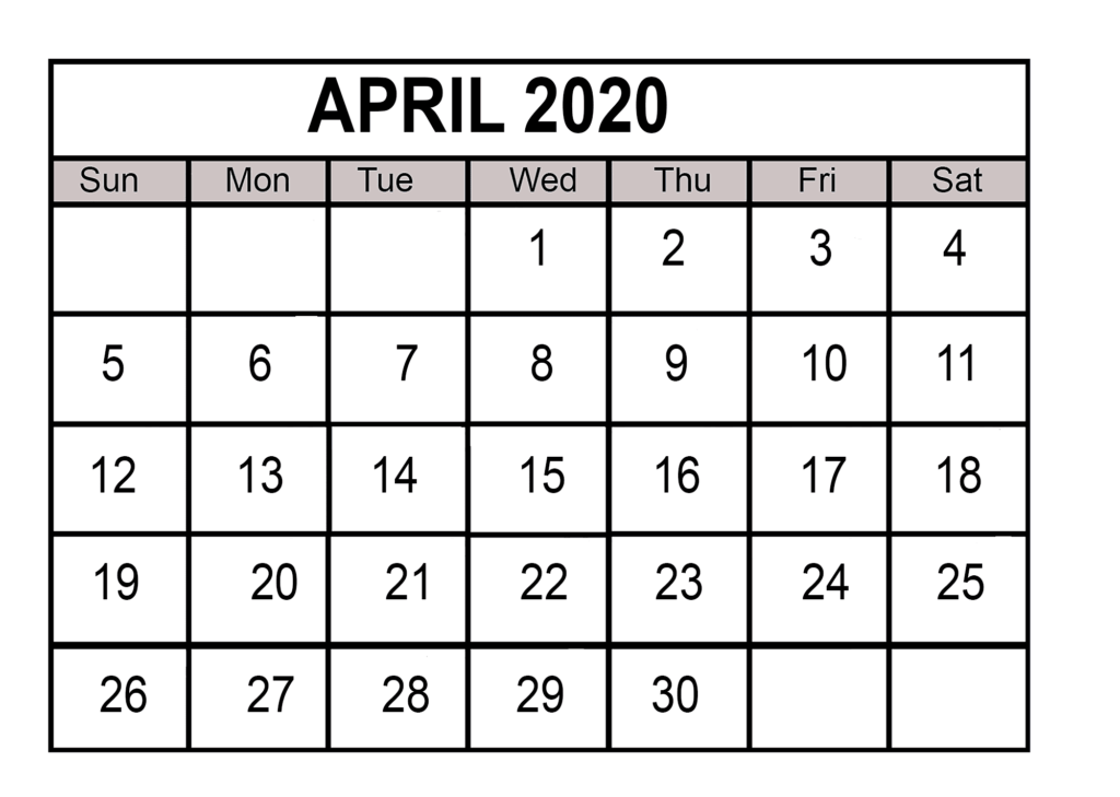Printable April 2020 Calendar With Holidays Plan | Free Printable Calendar