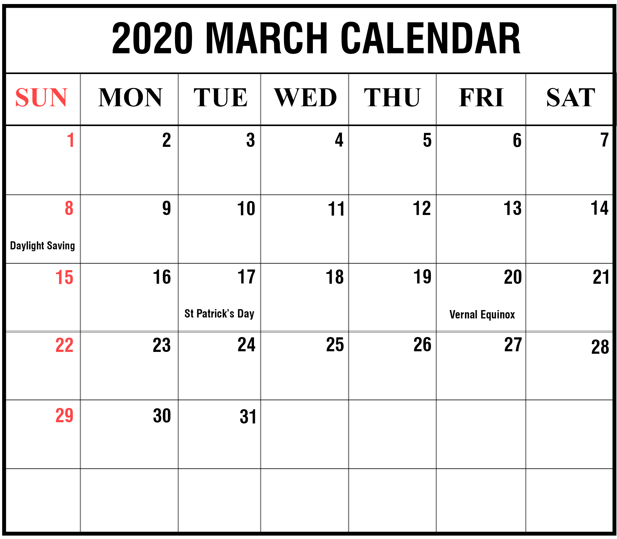 February 2020 Monthly Calendar For Kids