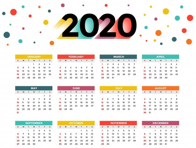 Holidays 2020 Calendar