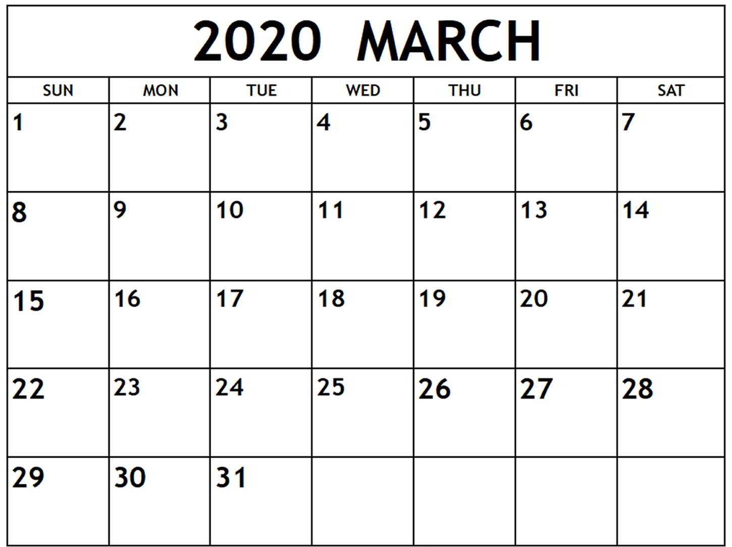 March Calendar 2020 USA Festivals & Holidays Free Printable Calendar