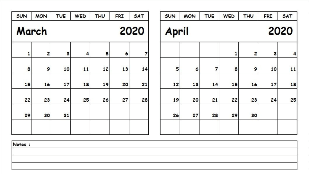 March April 2020 Calendar Management Sheet | Free Printable Calendar