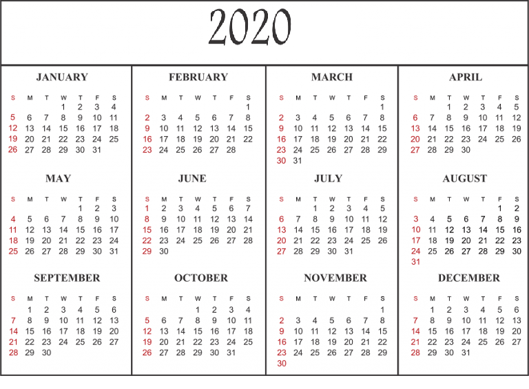 USA Federal and State 2020 Calendar With Holidays | Free Printable Calendar