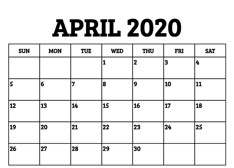 April 2020 Calendar Reminder For Your Meetings | Free Printable Calendar