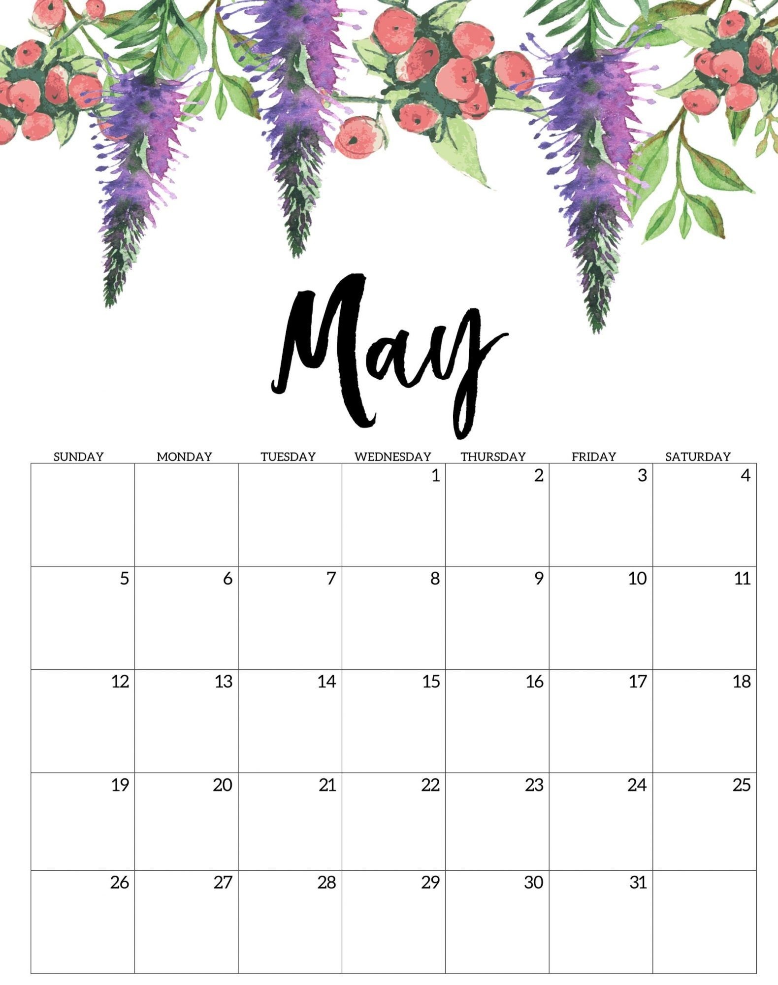 Free Calendar For May 2020 Free Printable Calendar Free Calendar For May 2020 Free Printable Calendar