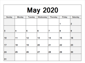 May 2020 Calendar Printable | Free Printable Calendar