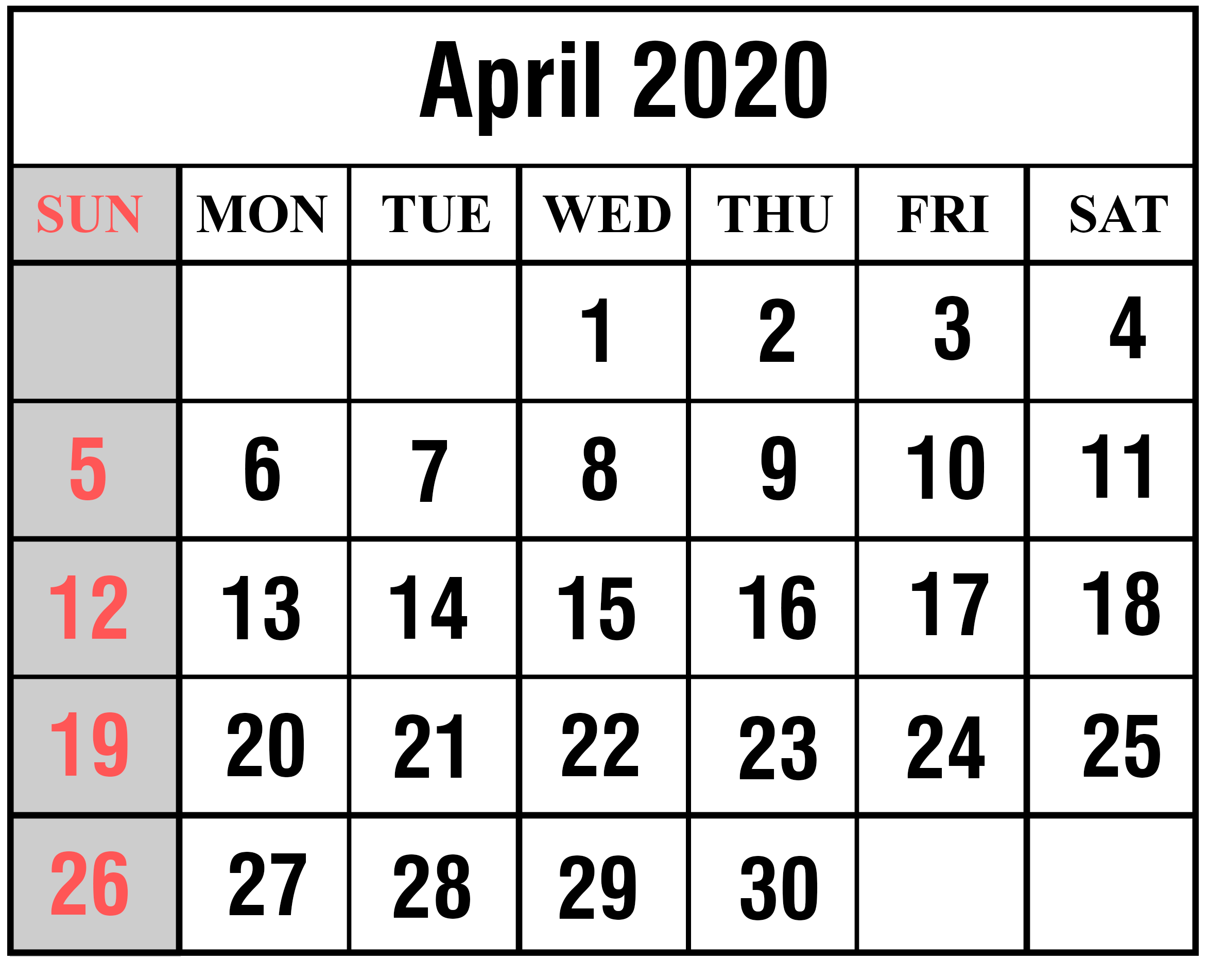 April 2020 Calendar Reminder For Your Meetings | Free Printable Calendar