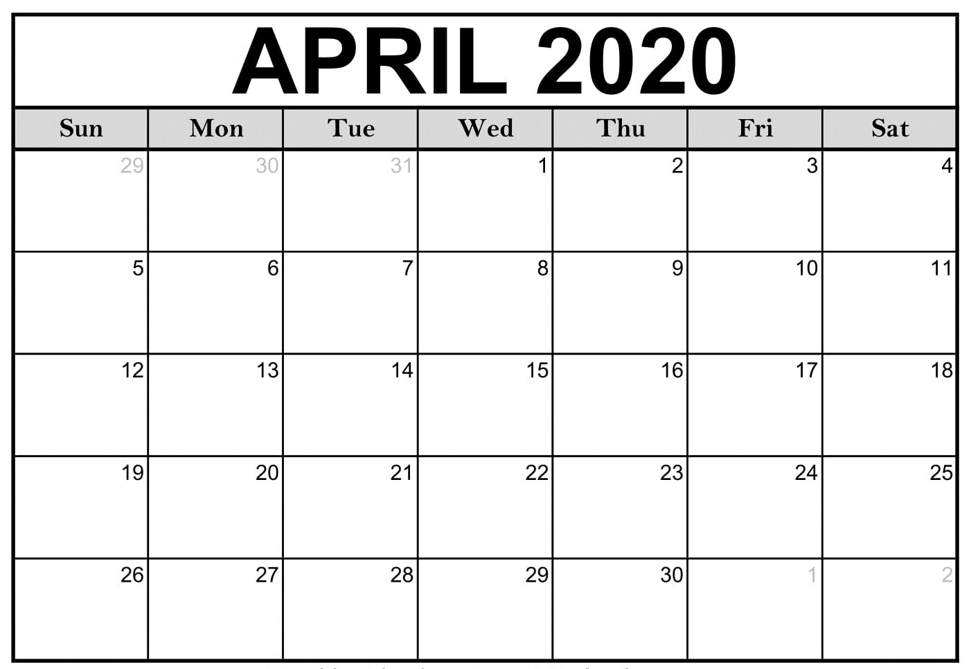 April Calendar 2020 (2)