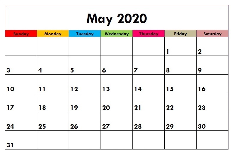 May 2020 Calendar PDF For School | Free Printable Calendar