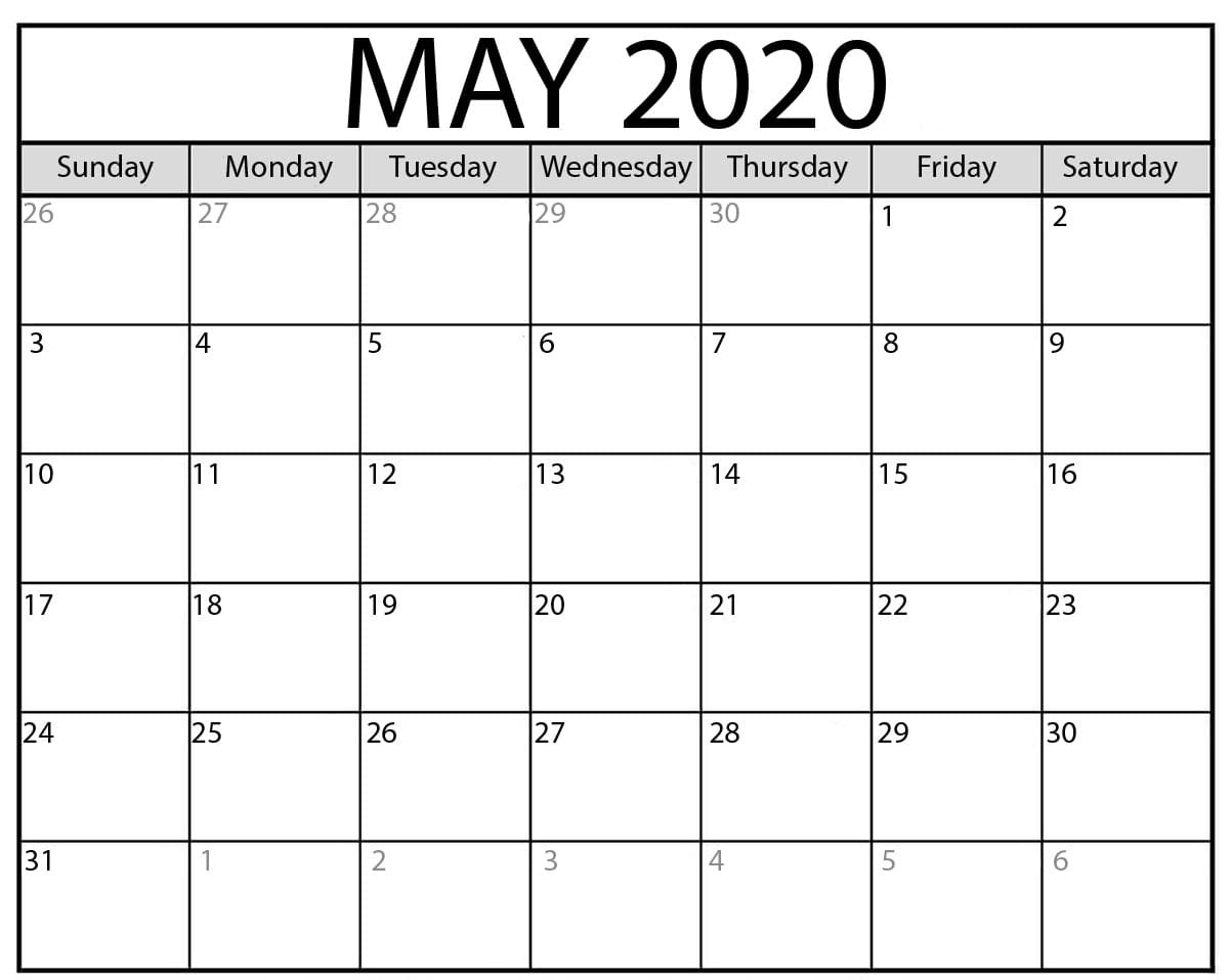 May 2020 Calendar Printable | Free Printable Calendar