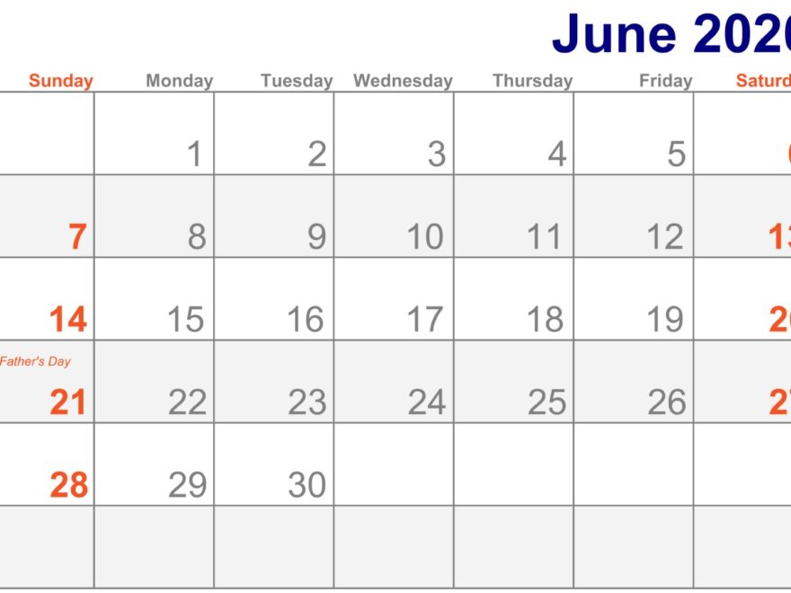 June 2020 Calendar Printable With Holidays