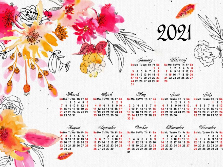 calendar 2021 printable