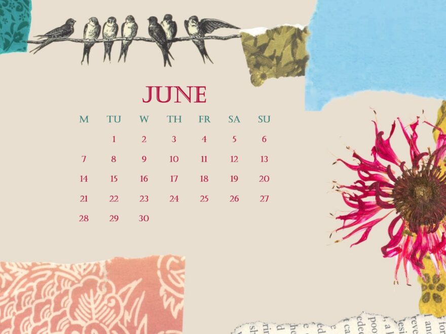 2021 June Calendar Beautiful Floral
