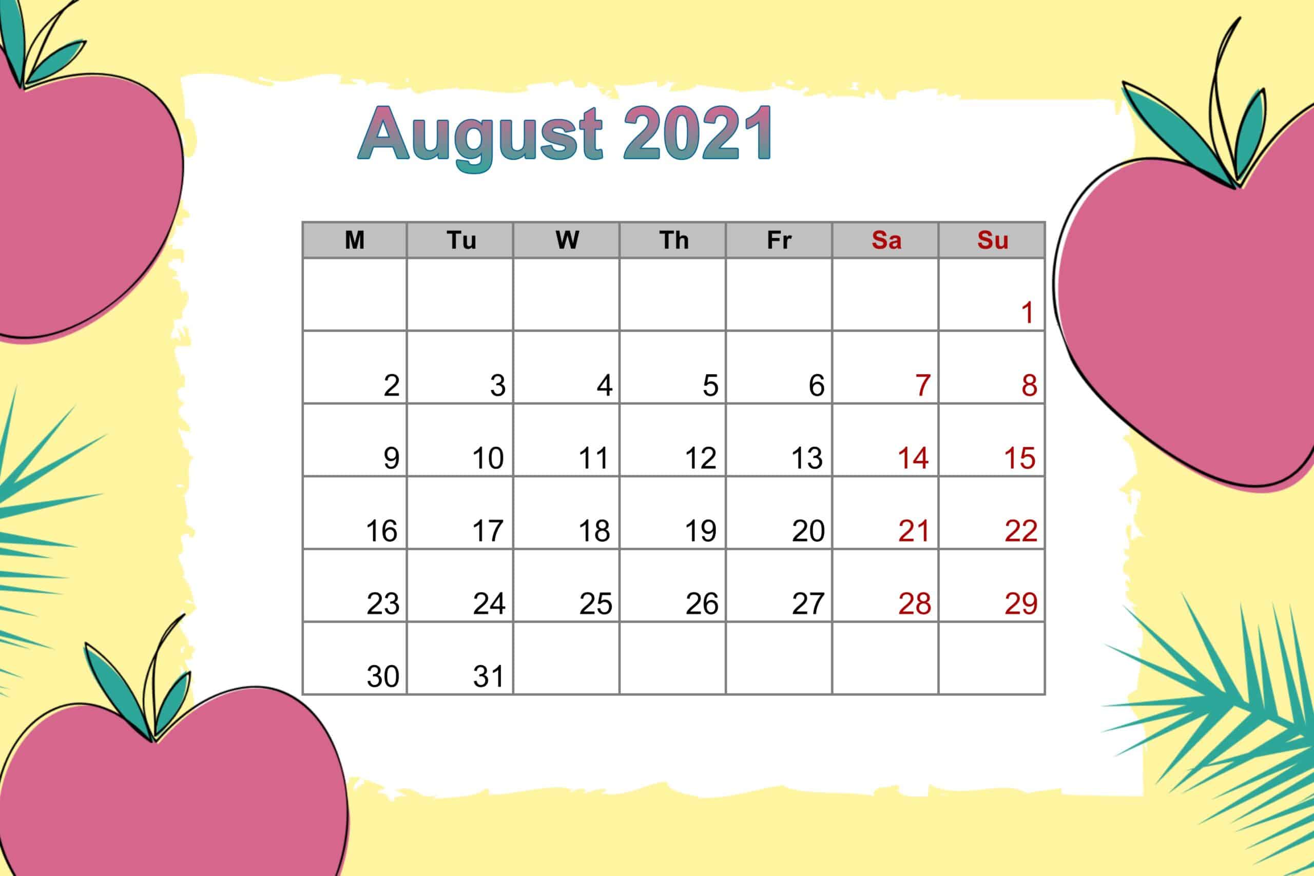 August 2021 Floral Calendar