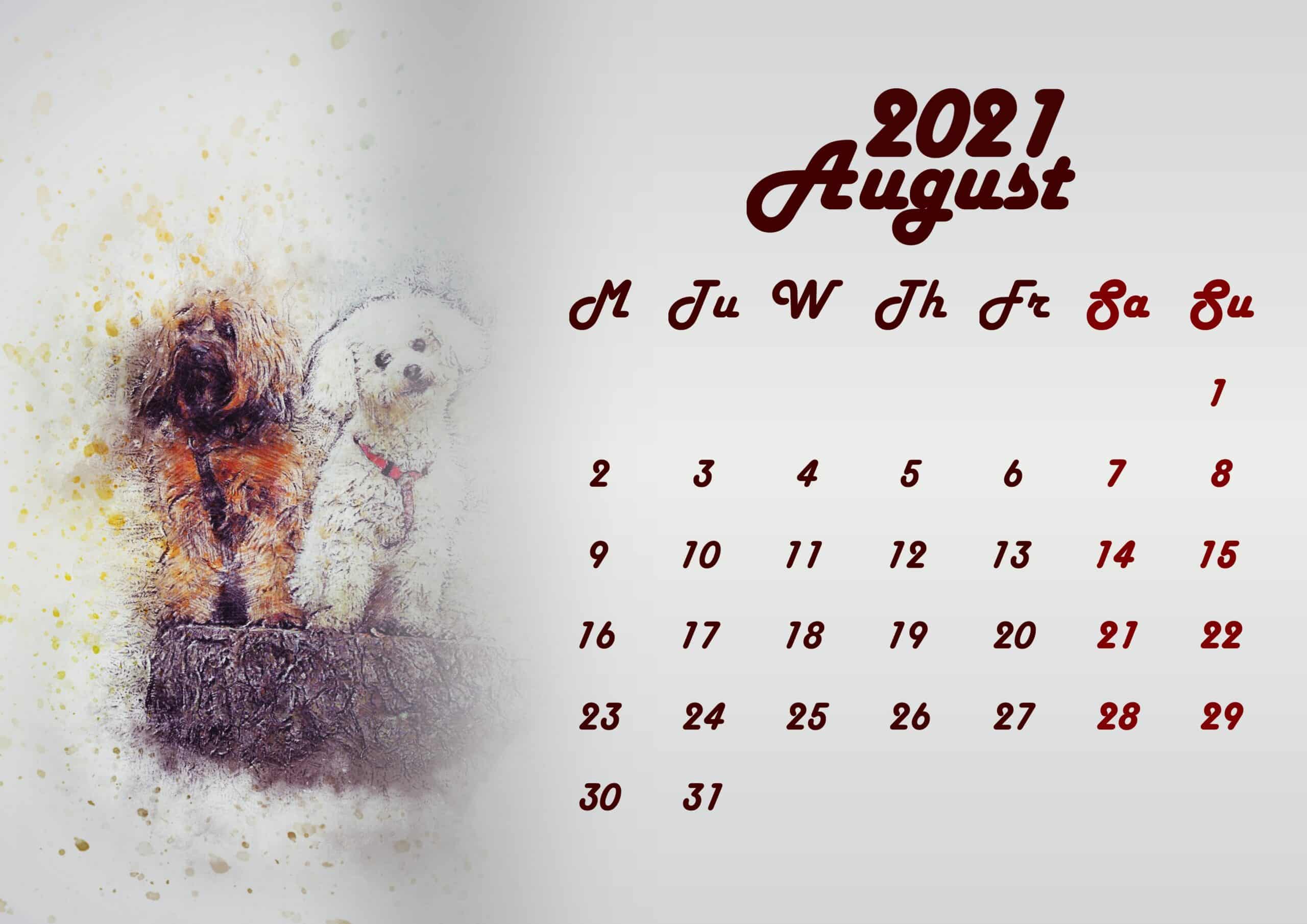 August 2021 Printable Calendar