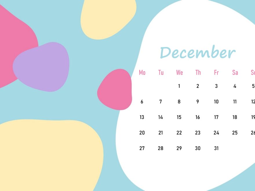 Beautiful Floral December 2021 Calendar
