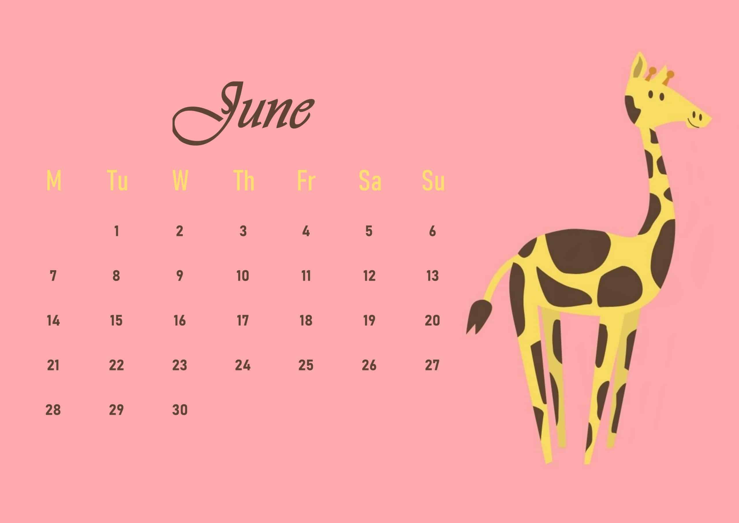 Cute 2021 June Calendar