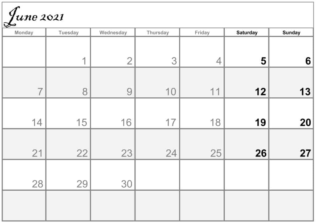Printable June 2021 Calendar With Holidays | Free Printable Calendar