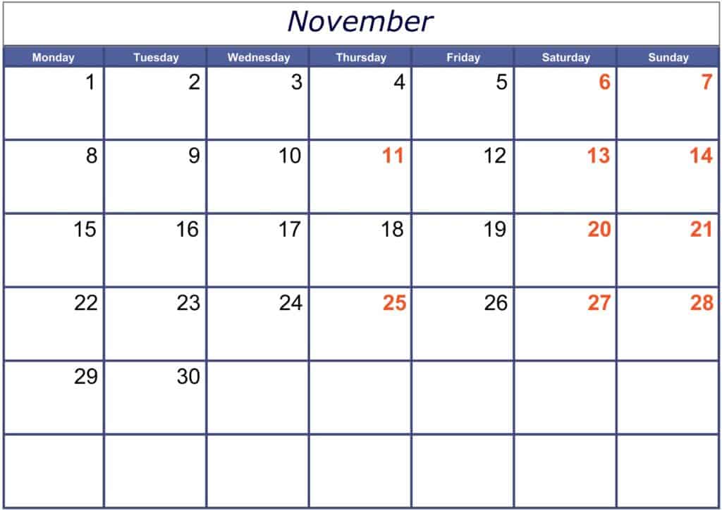 Printable November 2021 Calendar With Holidays | Free Printable Calendar