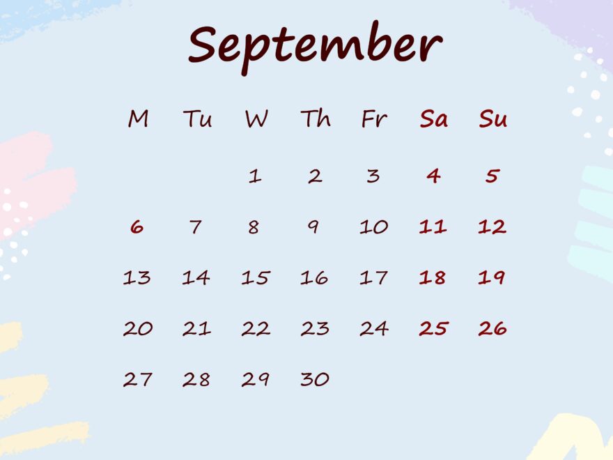 Floral Calendar September 2021