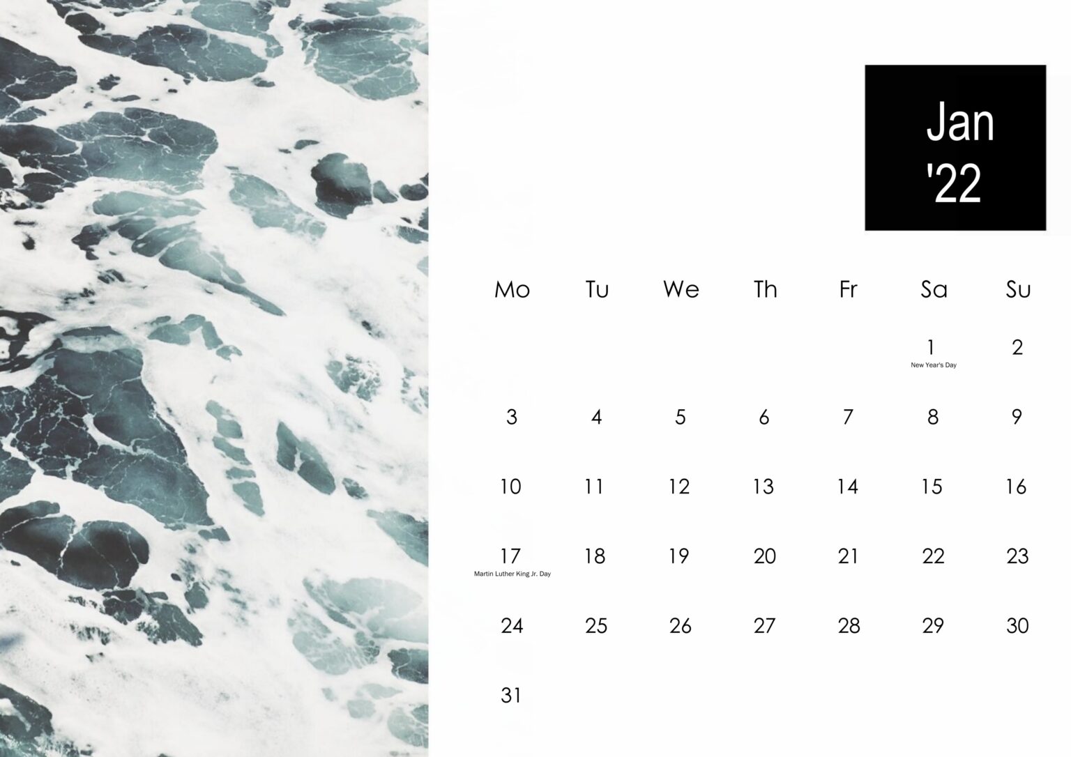 cute printable calendar for january 2022 free printable calendar