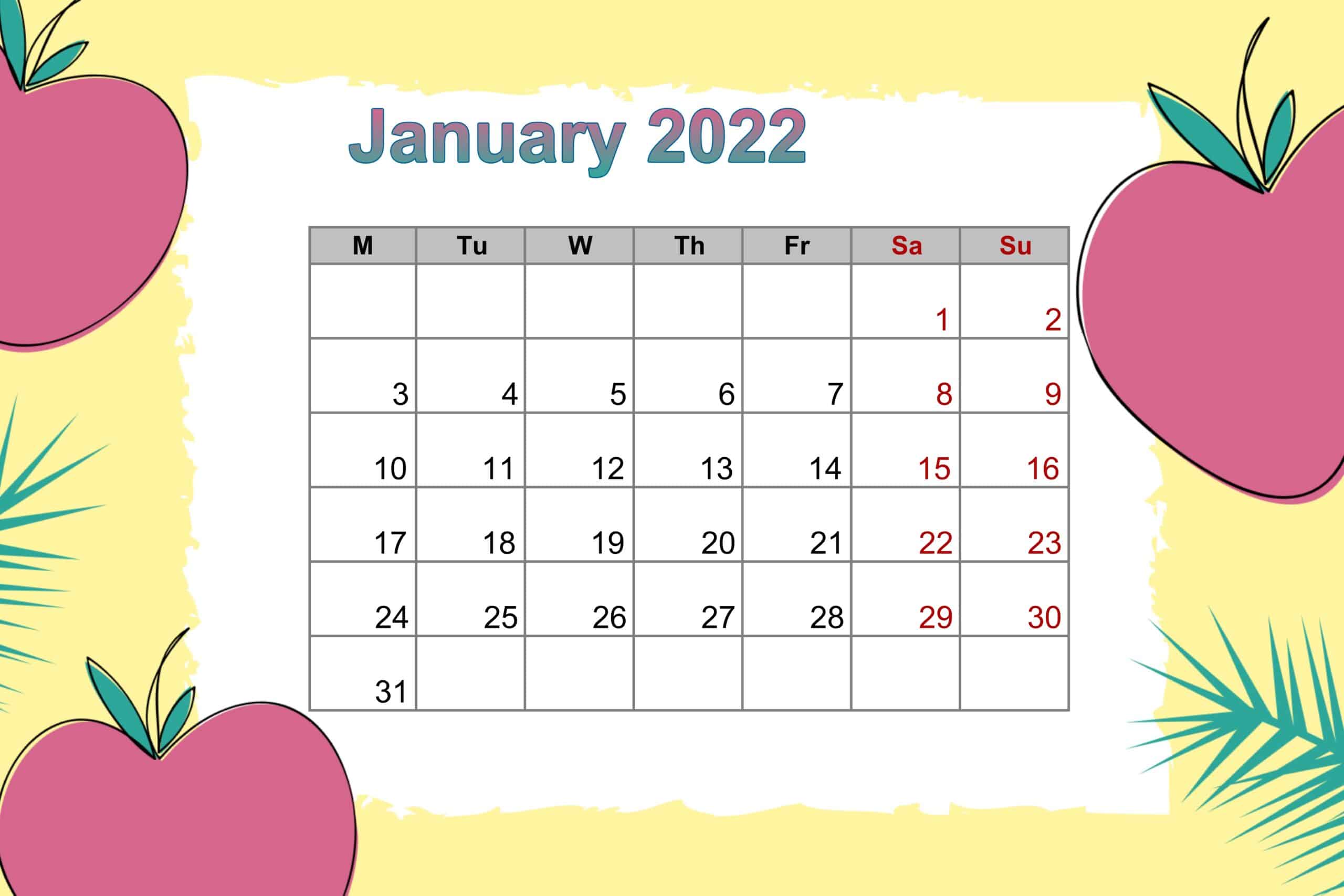 January 2022 Floral Calendar