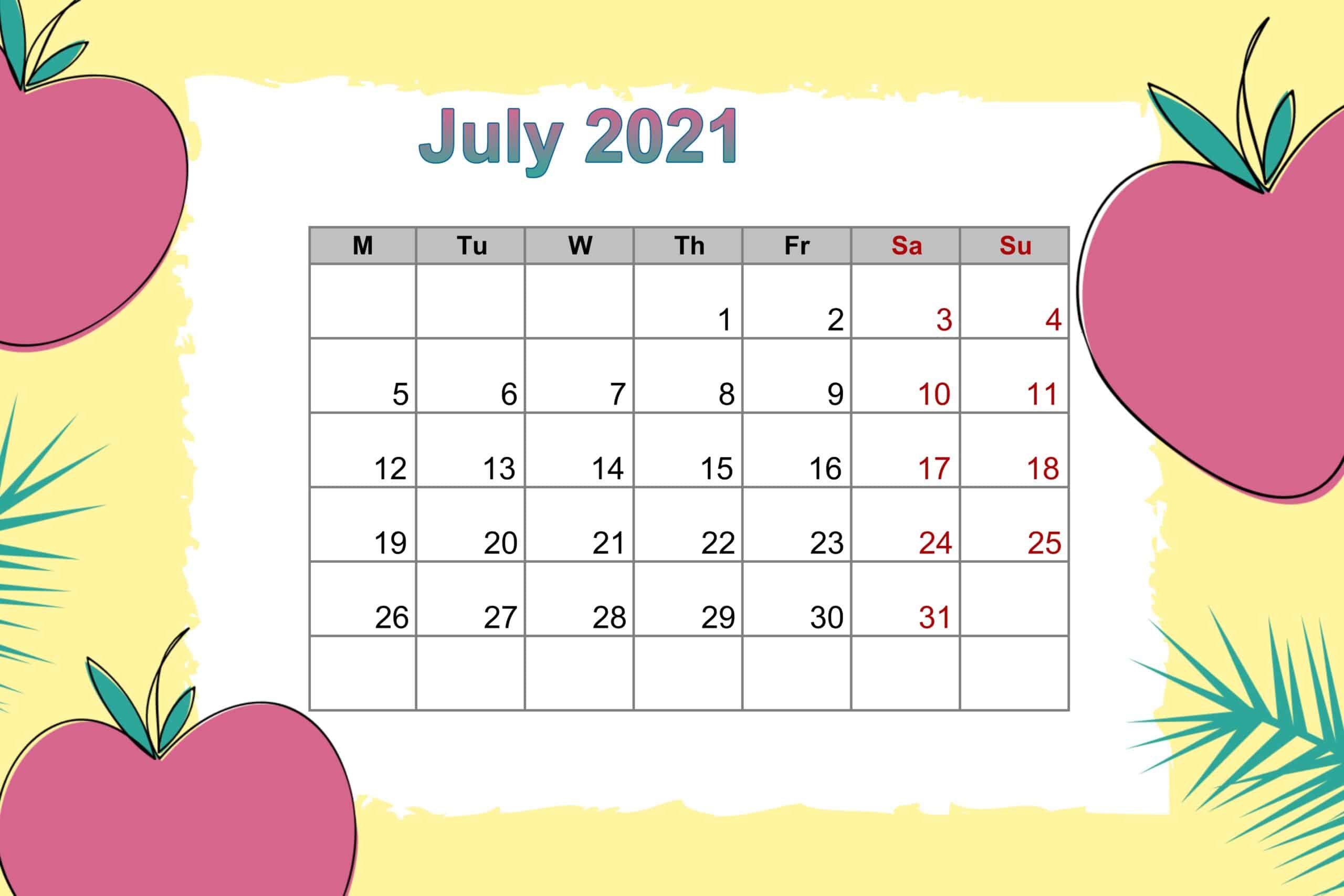 July 2021 Floral Calendar