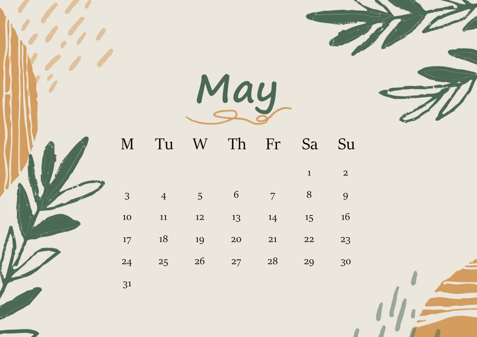 Floral Printable Calendar For May 2021 Free Printable Calendar