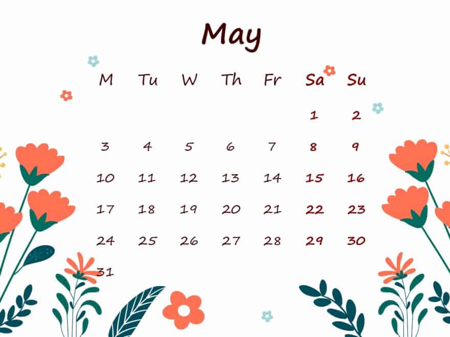 May 2021 Calendar Printable For Kids
