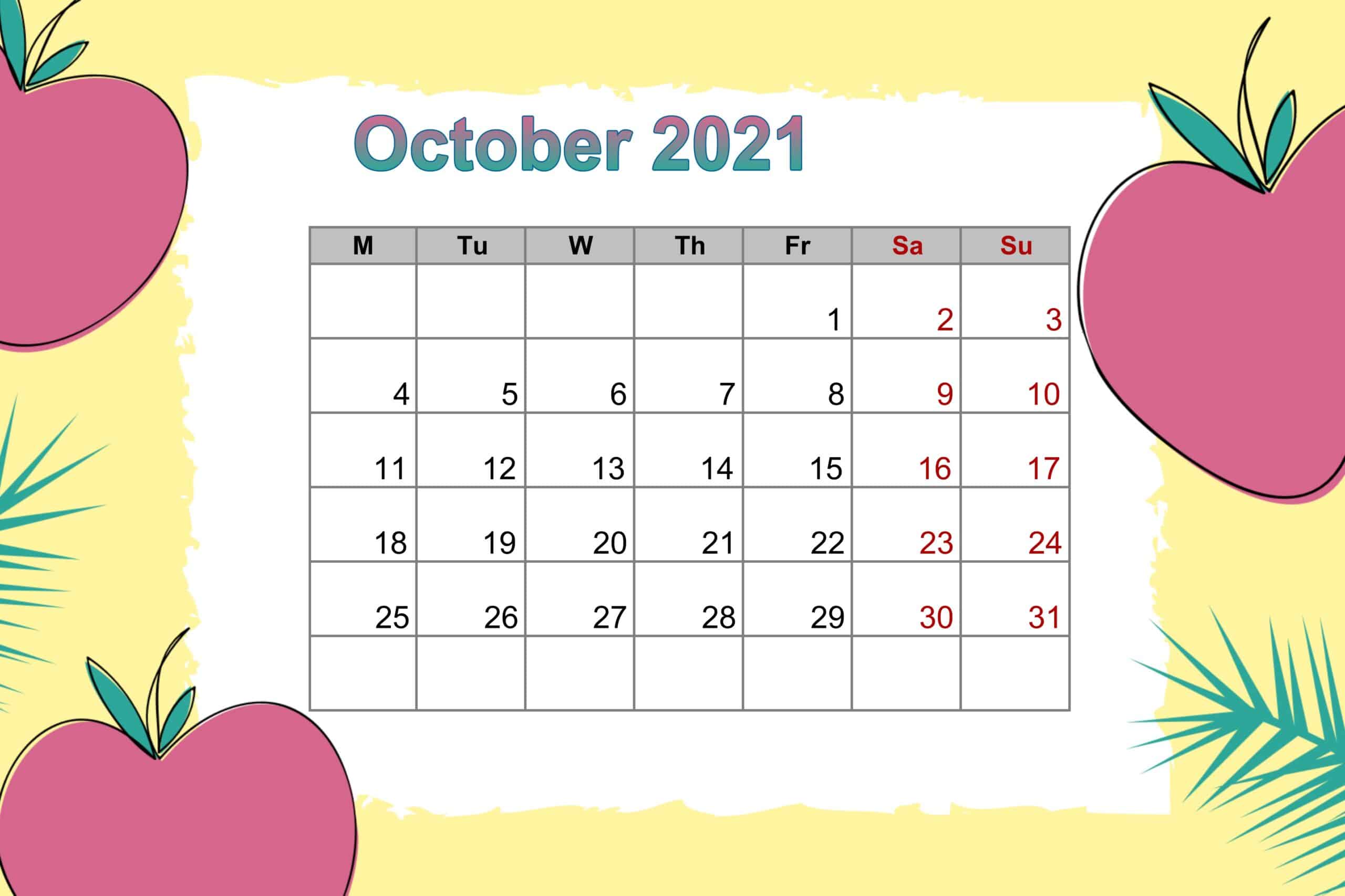 October 2021 Floral Calendar