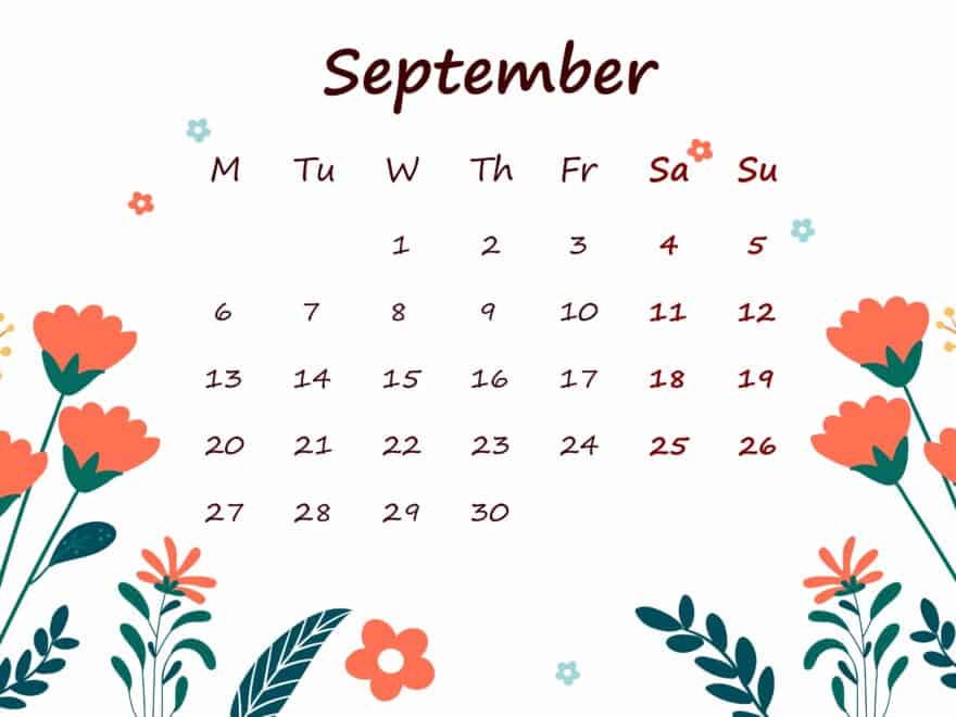 September 2021 Calendar Printable For Kids