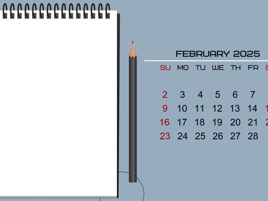 Printable calendar with notes for February 2025